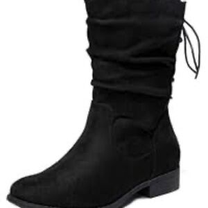 Luoika Women’s Black Slouchy Ankle Boots | Size 7.5 Wide | New